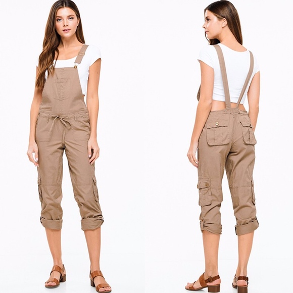 overall capri jumpsuit